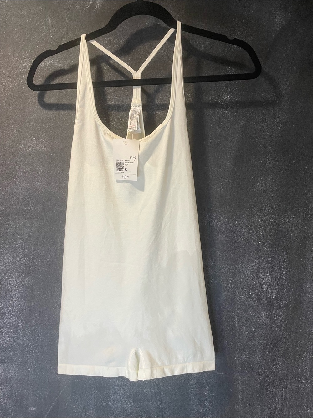Forever 21 Intimates Seamless Shapewear Bodysuit White Racerback NWT Small